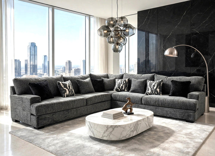 9650 - Oversized Sectional (Charcoal)