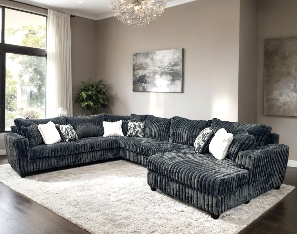 9900 Charcoal - 4PC Oversized Sectional