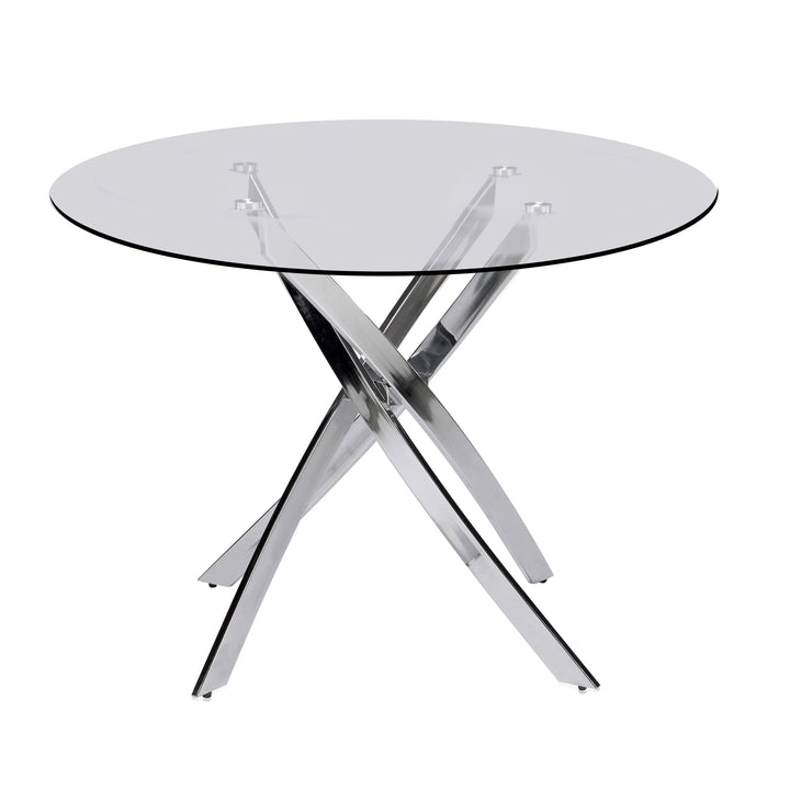 D106 - Black - Glass Table + 4 Chairs