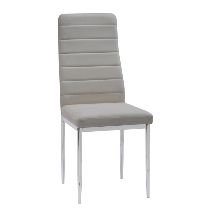 D107 - Gray - Glass Table + 4 Chairs