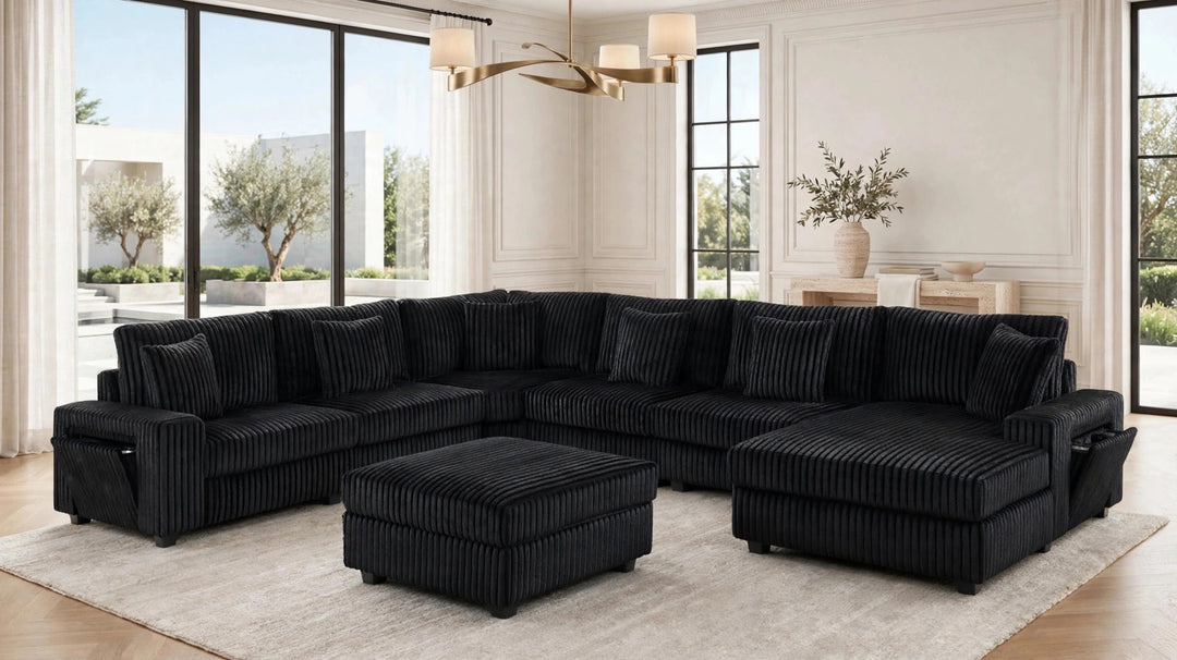 Bazooka Black 7PC Sectional