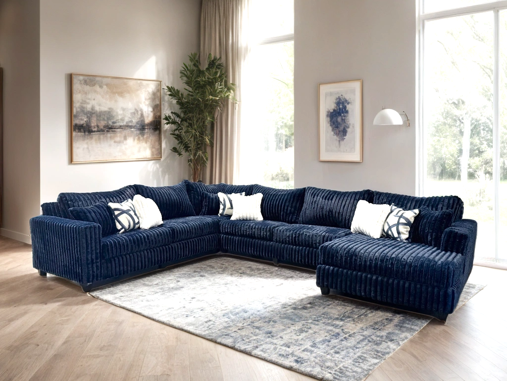9900 Blue - 4pc Oversized Sectional
