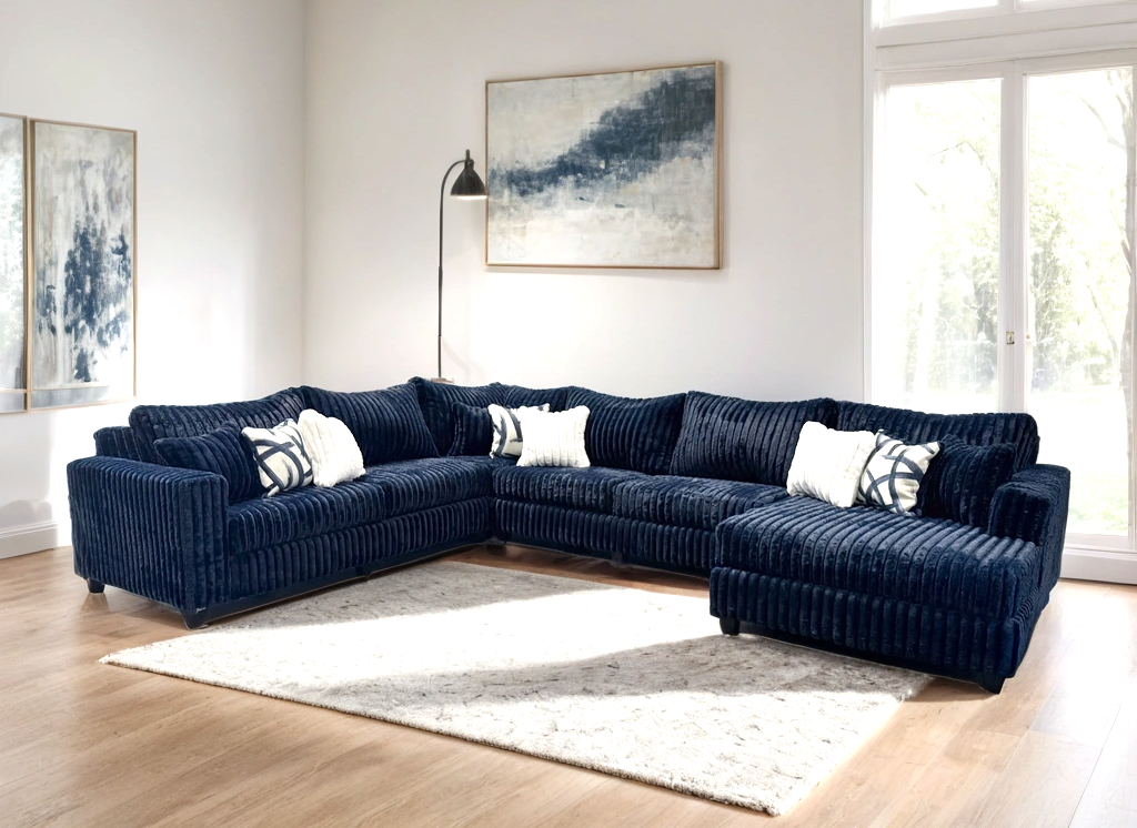 9900 Blue - 4pc Oversized Sectional