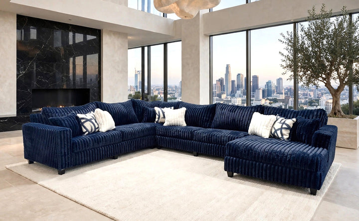 9900 Blue - 4pc Oversized Sectional