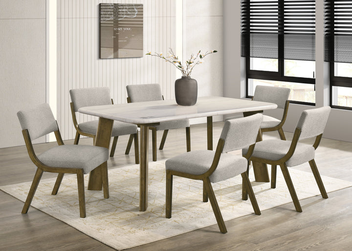 Parker10 - (GENUINE MARBLE) Table &amp; 6-Chairs