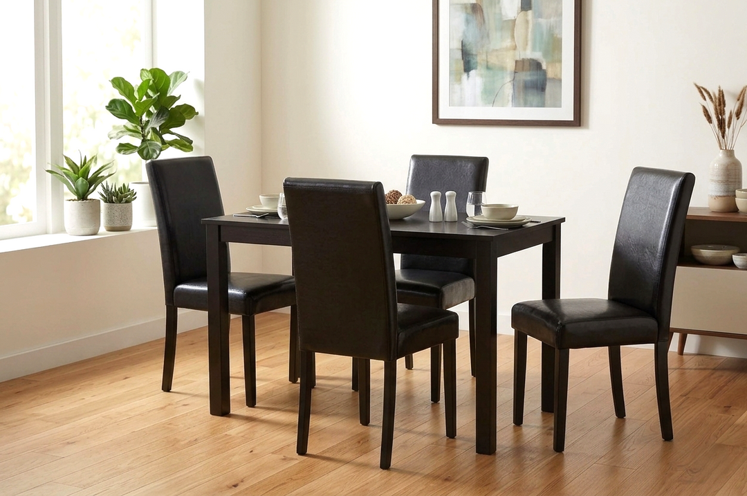 D700 Black - Table + 4 Chairs  (ETA 6/10)