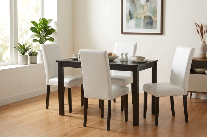D700 White - Table + 4 Chairs  (ETA 6/10)