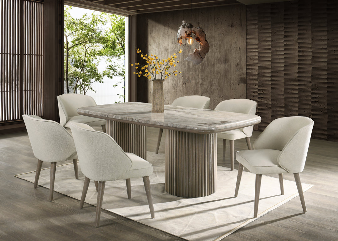 SAMARA - (GENUINE MARBLE) Table &amp; 6-Chairs