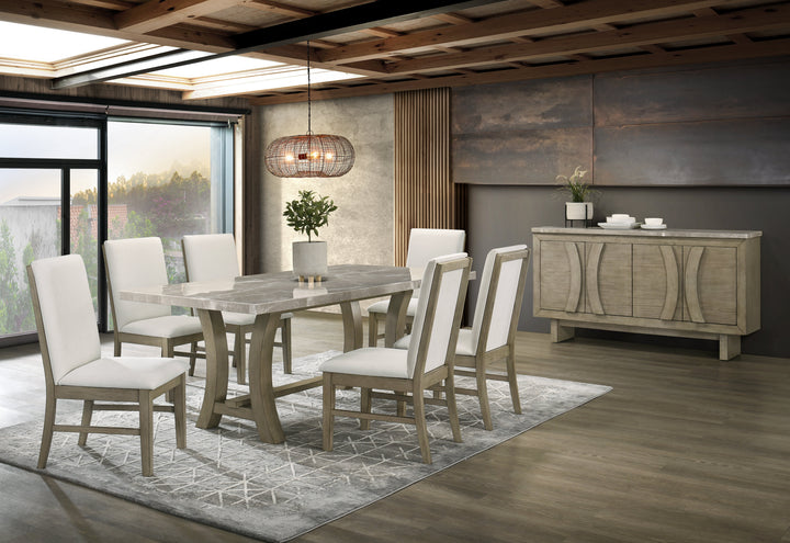 ROCO - (GENUINE MARBLE) Table &amp; 6-Chairs