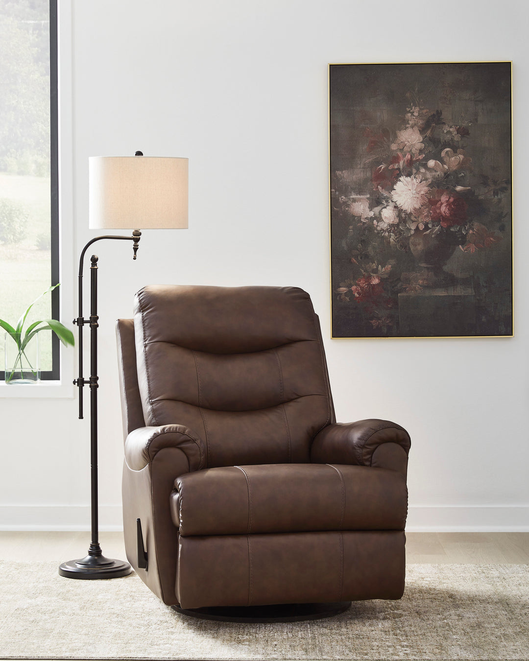U1340061 - Swivel Recliner (TOP GRAIN LEATHER)