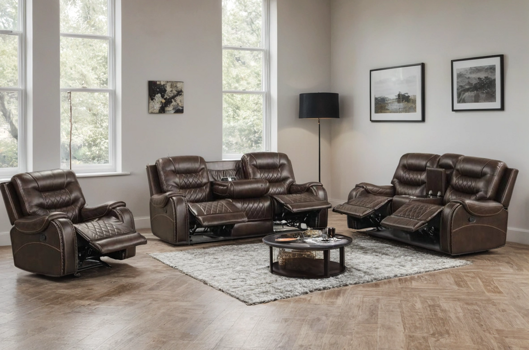 Ashley3000 OVERSIZED 3PC Reclining Set (Brown)