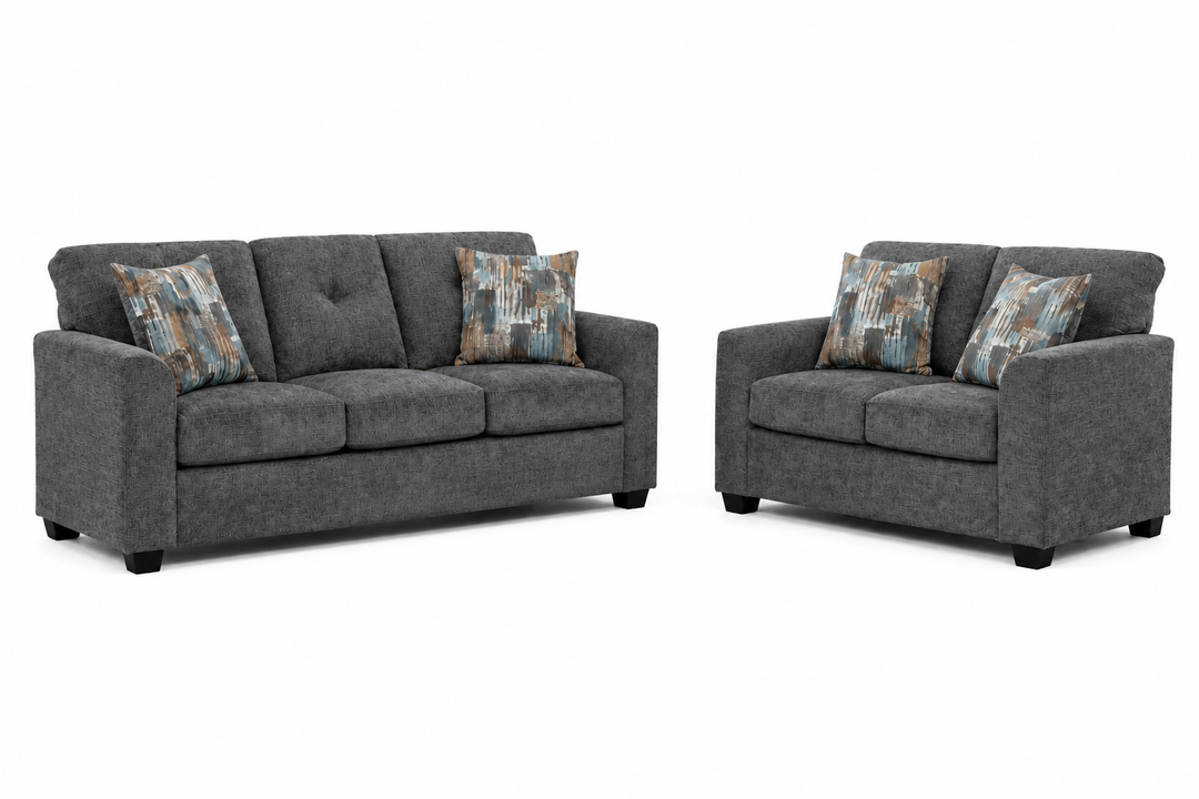 Washington 3000 Gray Sofa &amp; Loveseat