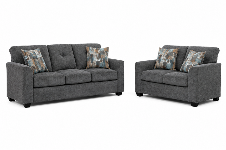 Washington 3000 Gray Sofa &amp; Loveseat