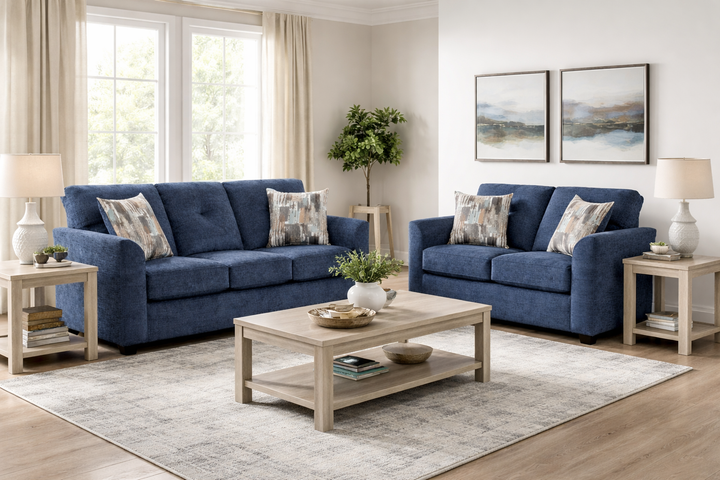 Washington 3000 Navy Sofa &amp; Loveseat