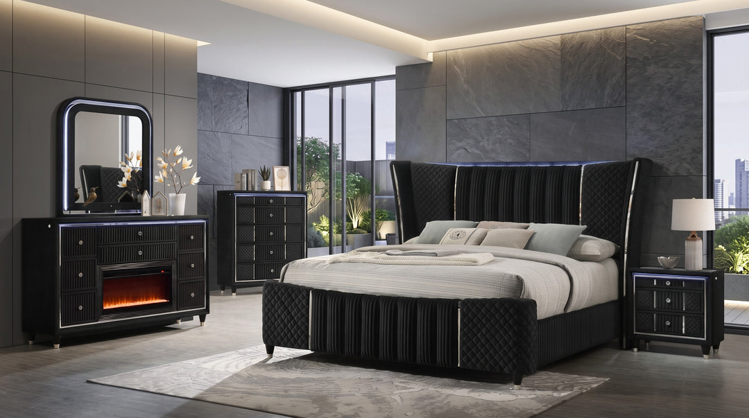 Cleopatra Black 4PC OR 5PC Set - Queen, King