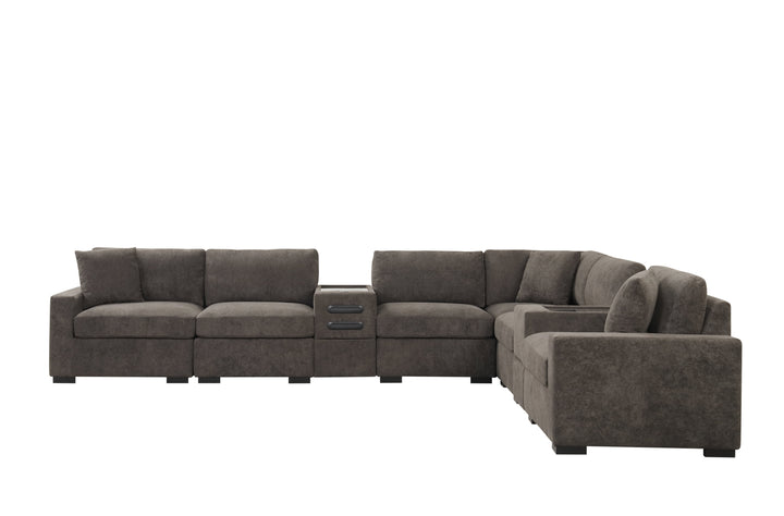 Barista Chocolate 8PC Modular Sectional Set (w/ Bluetooth Speaker)