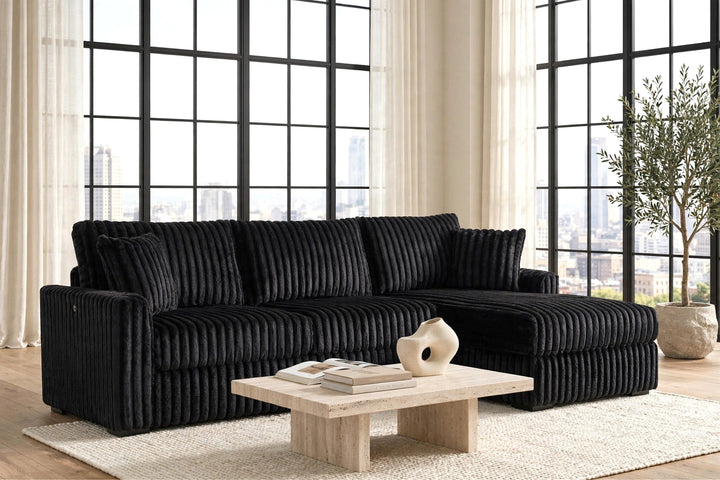SOL Black Reversible Sectional
