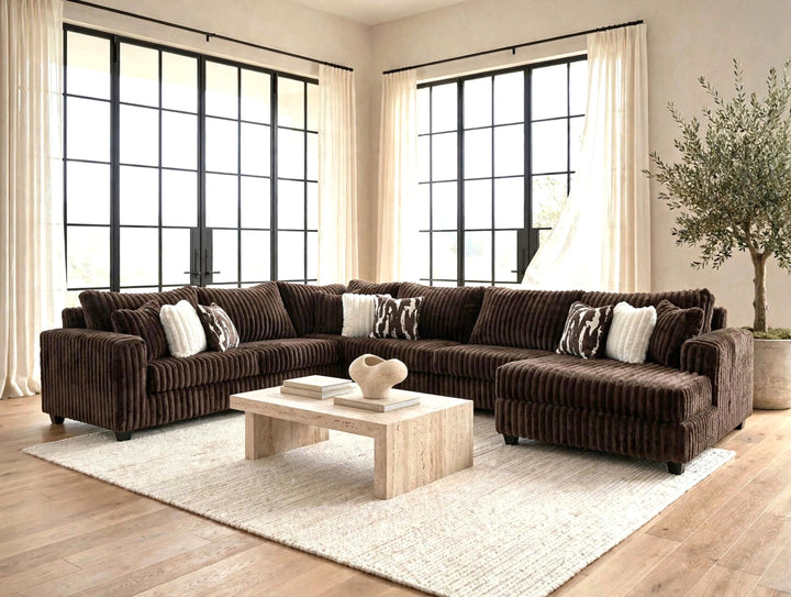 9900 Chocolate - 4PC Oversized Sectional