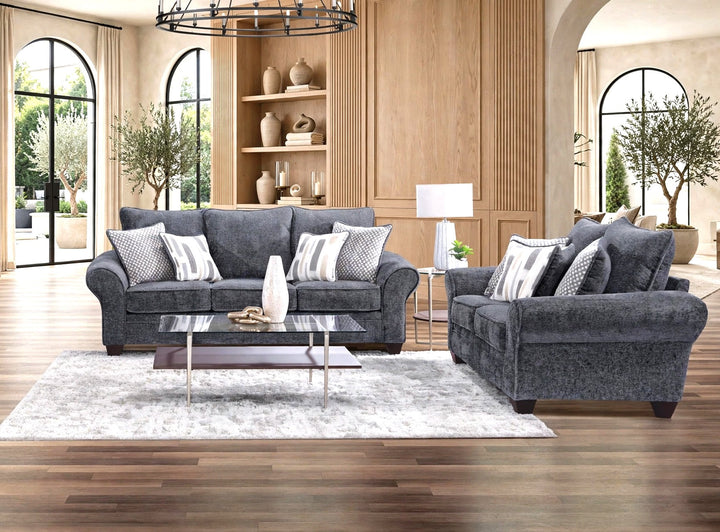 Behold 1001 Charcoal Sofa &amp; Loveseat Set (OVERSIZED)