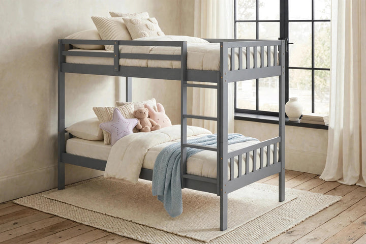B4011 - Twin/Twin Bunk Bed (Gray)
