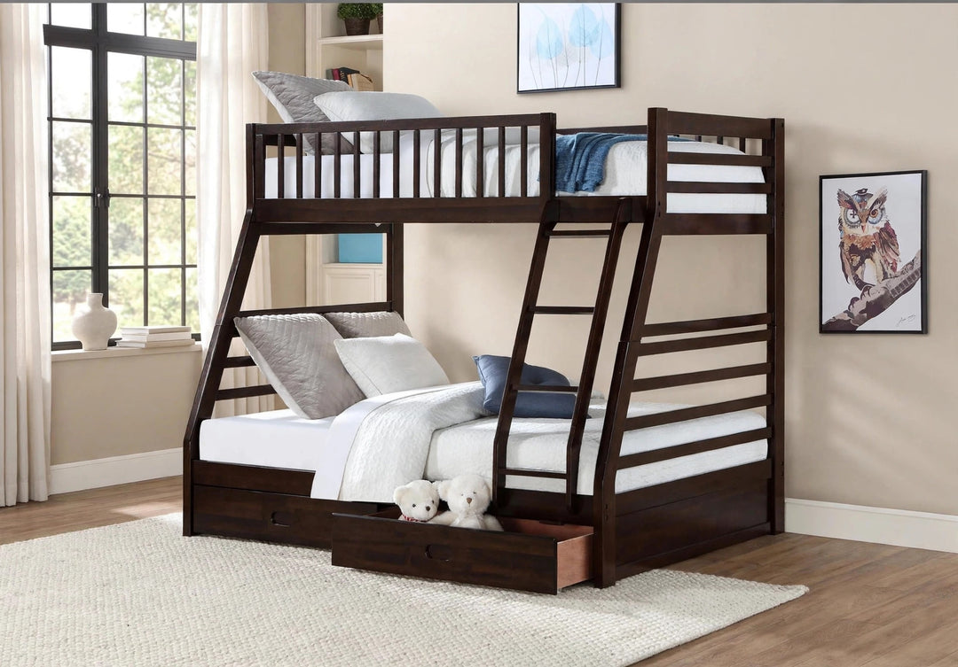 ISAAC - TWIN/FULL Bunk Bed w/ 2 Drawers
