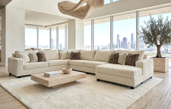 9900 Cream - 4PC Oversized Sectional