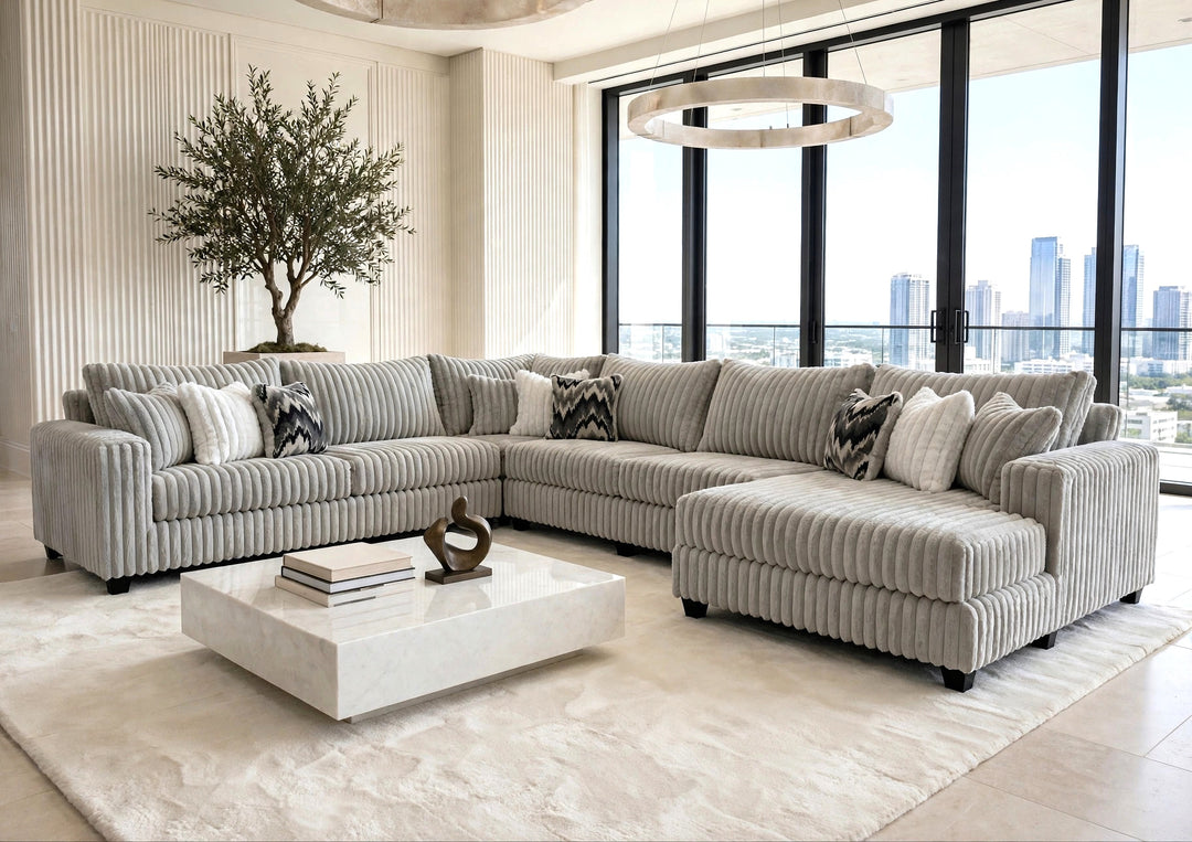 9900 Gray - 4PC Oversized Sectional