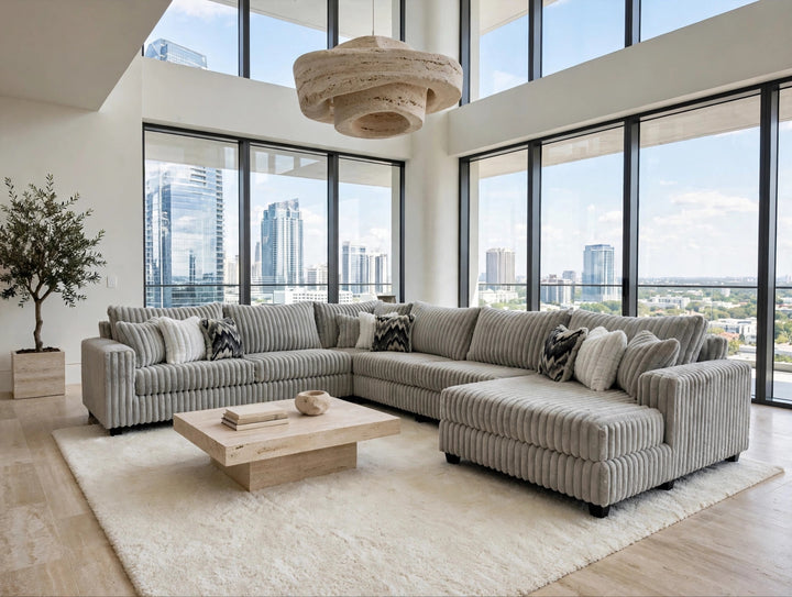 9900 Gray - 4PC Oversized Sectional