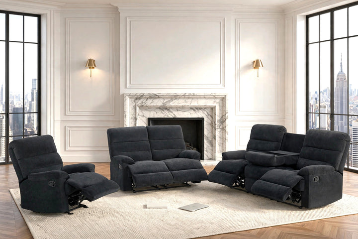 Albert50 - 3PC Reclining Set (Black)  (ETA: 10/21)