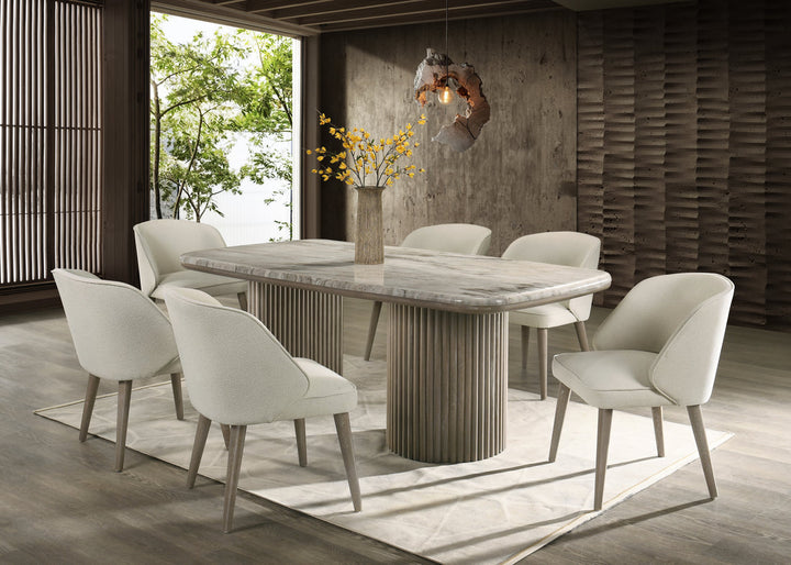 SAMARA - (GENUINE MARBLE) Table &amp; 6-Chairs
