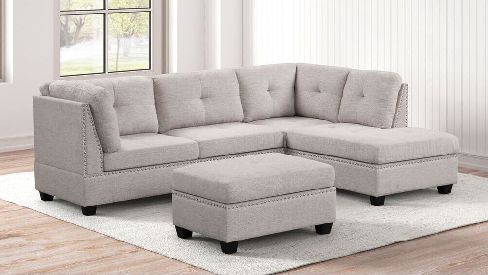 Sienna - Stone Sectional + Ottoman Set (ETA 12/20)