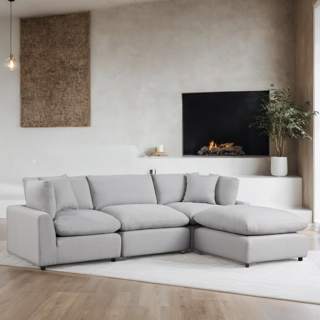 SKY Gray Linen Modular Sectional