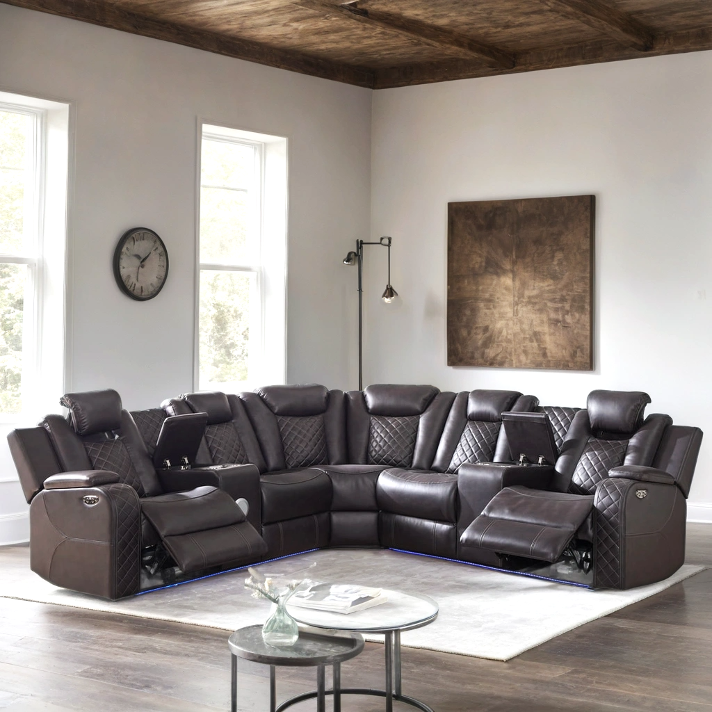 Spaceship Espresso Power Reclining Sectional