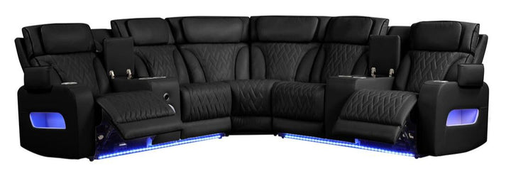 Spain Black Power Reclining Sectional