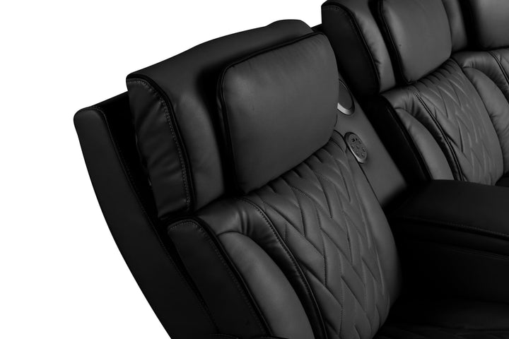 Spain Black Power Reclining Sectional