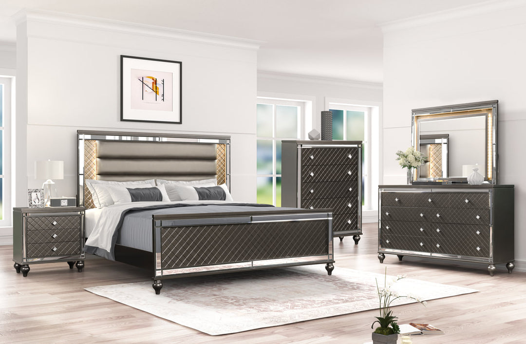 Stars Charcoal - 5PC Bedroom Set