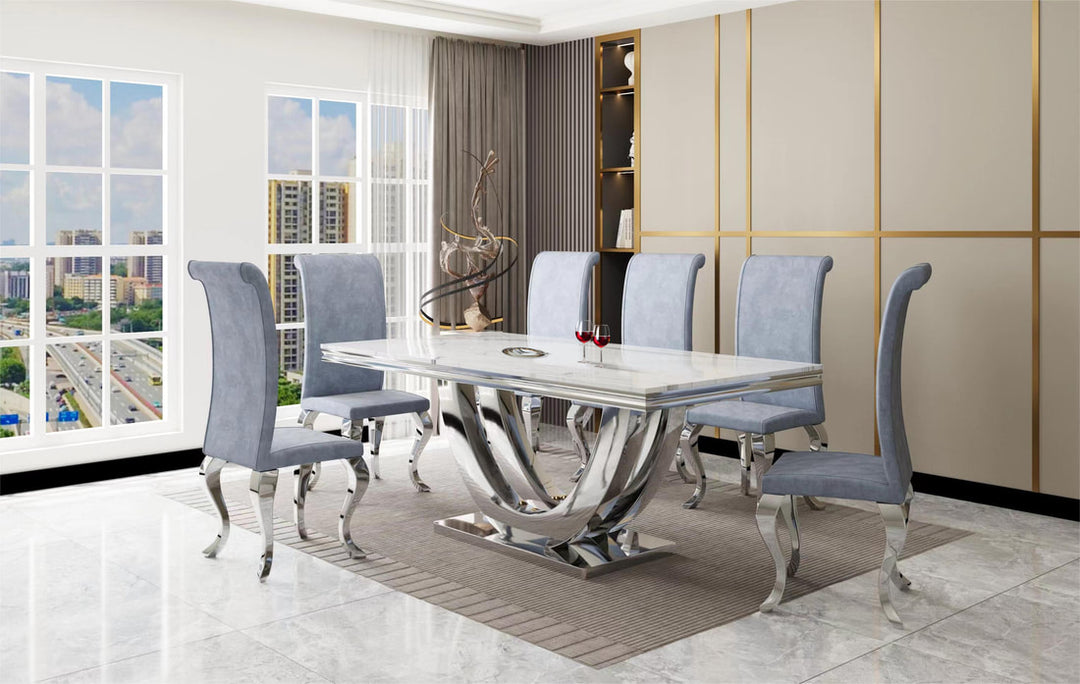 D8081 - Dining Table + 6 Chair Set