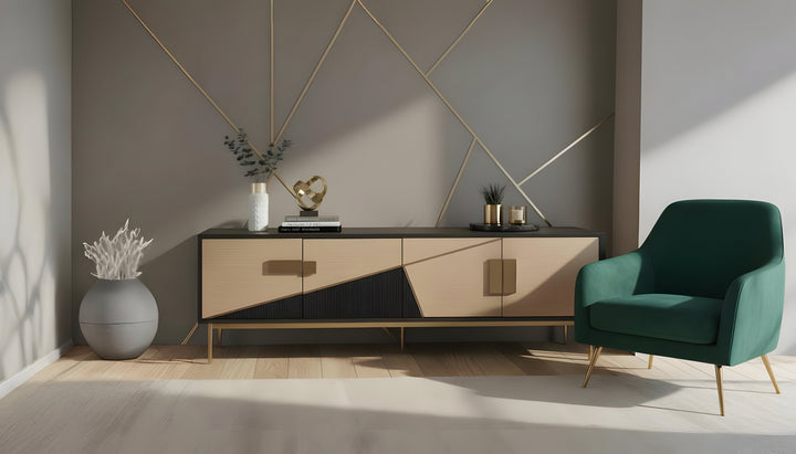 Divolia TV Stand (Black &amp; Grey)