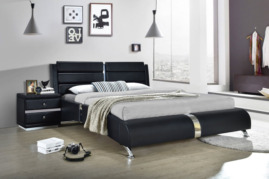 Vegas Black Platform Bed