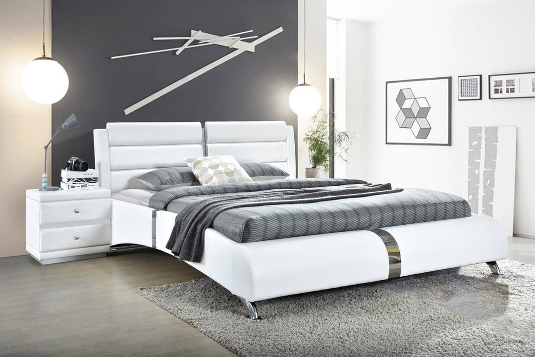 Vegas White Platform Bed