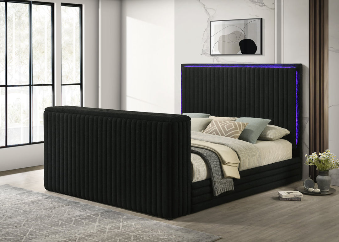 Villa Black Platform Bed - Queen ONLY