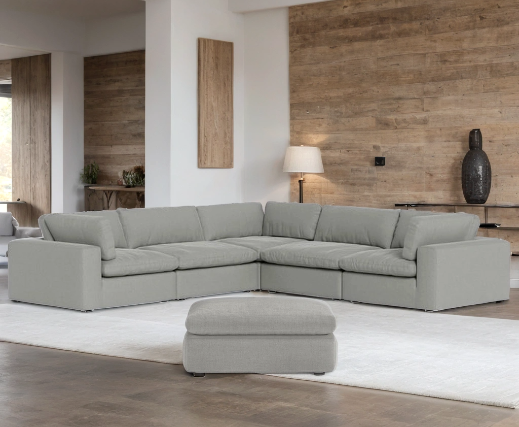 XL CLOUD GRAY Sectional + Ottoman Set