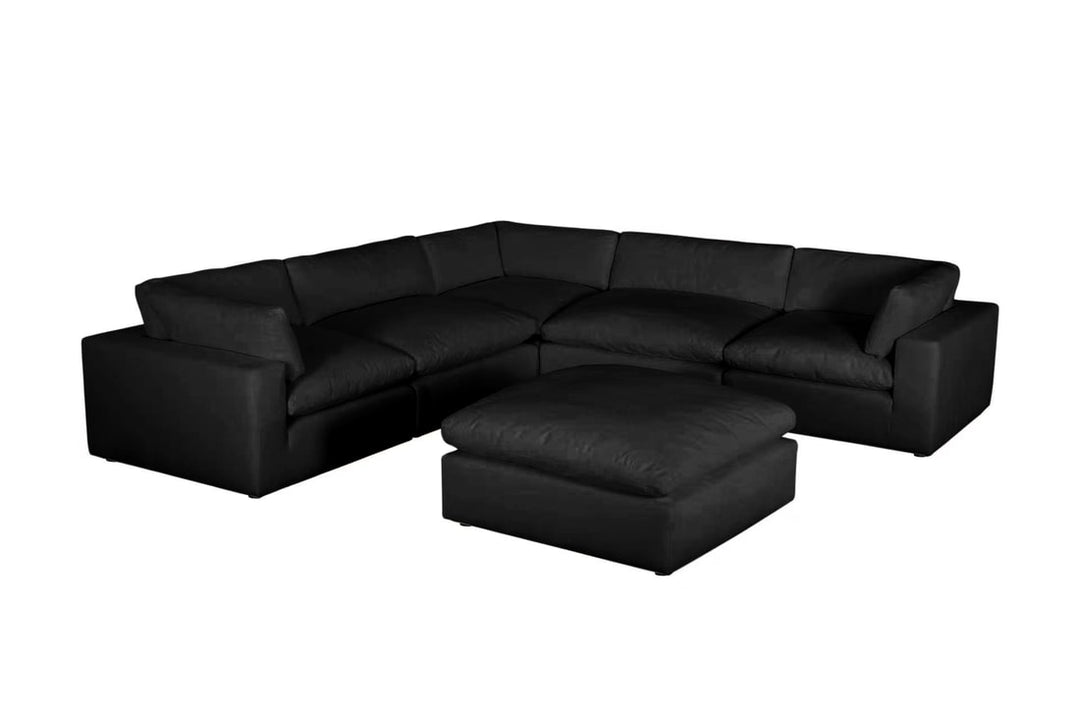 XL CLOUD BLACK Sectional + Ottoman Set